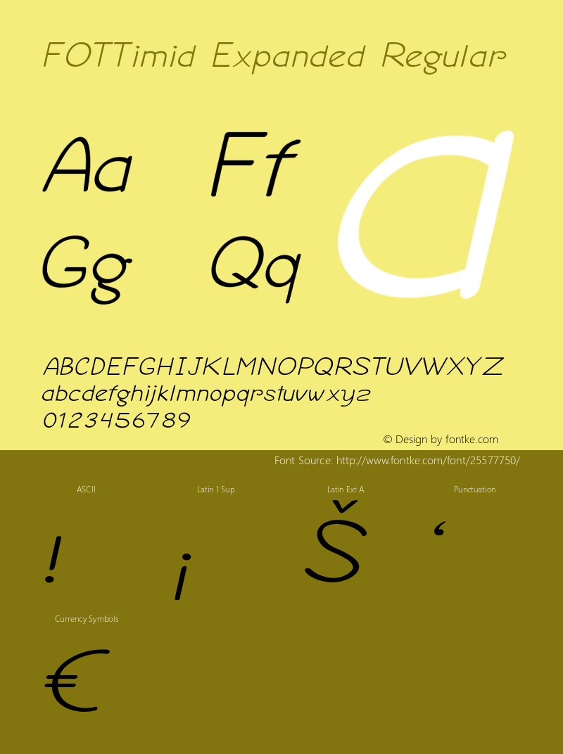 FOTTimid-ExpandedRegular Version 1.000 Font Sample