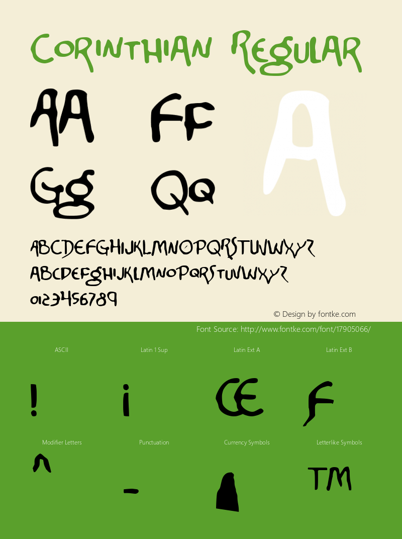 Corinthian Regular 2 Font Sample