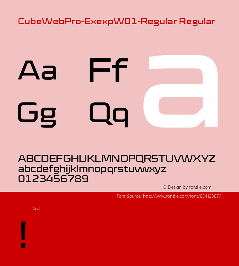 CubeWebPro-Exexp W01 Regular Version 7.504 Font Sample