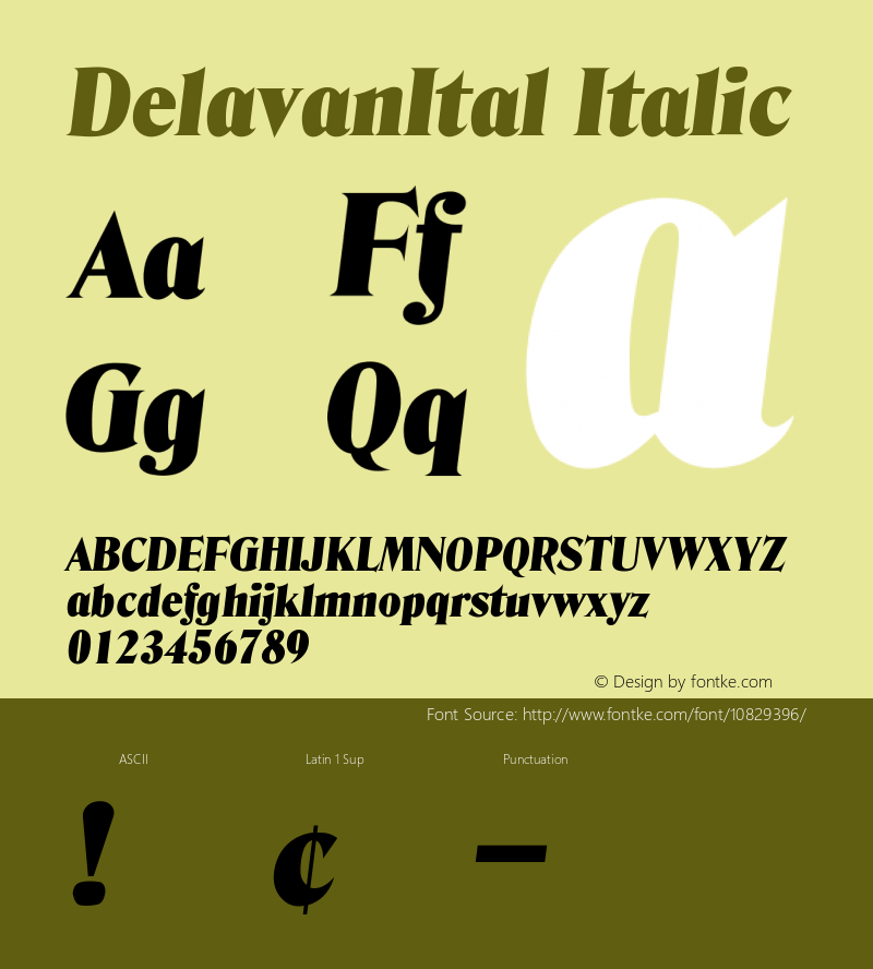 DelavanItal Italic Version 001.001 Font Sample