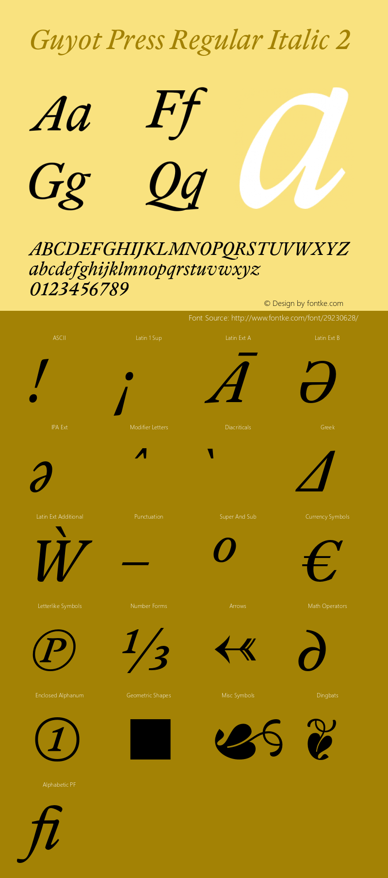 GuyotPress-Italic2 Version 1.000 | w-rip DC20190320 Font Sample