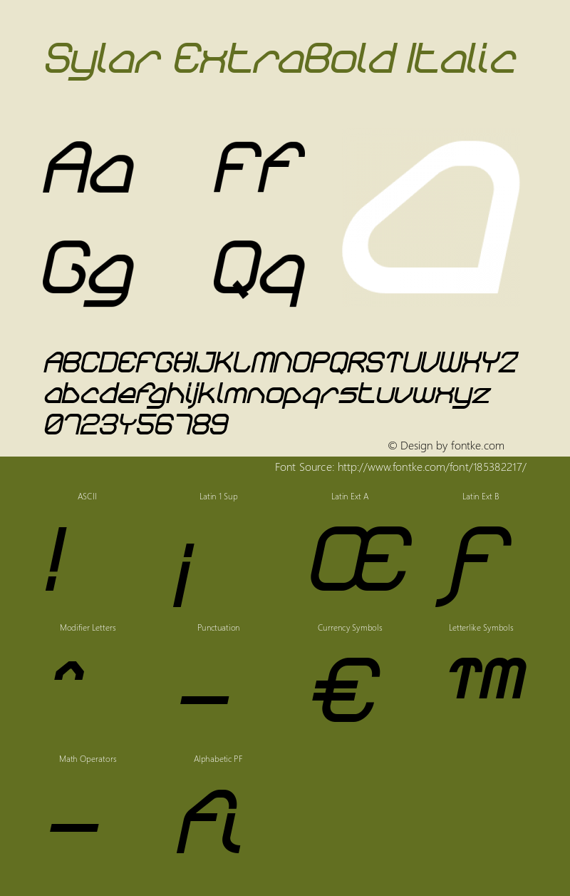 Sylar ExtraBold Italic Version 001.000图片样张