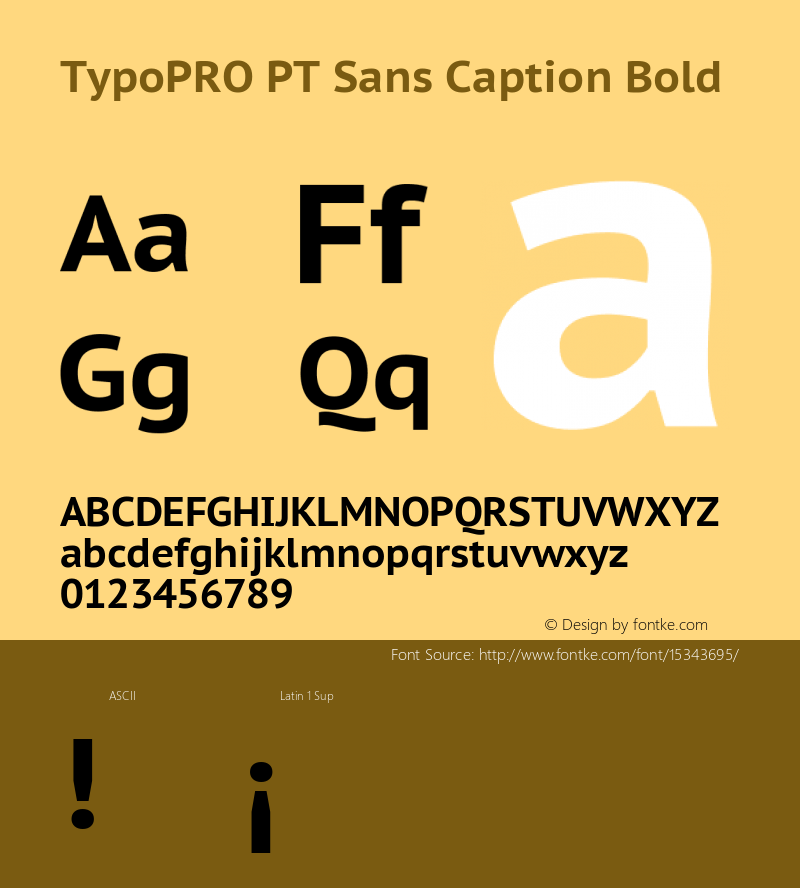 TypoPRO PT Sans Caption Bold Version 2.005 Font Sample