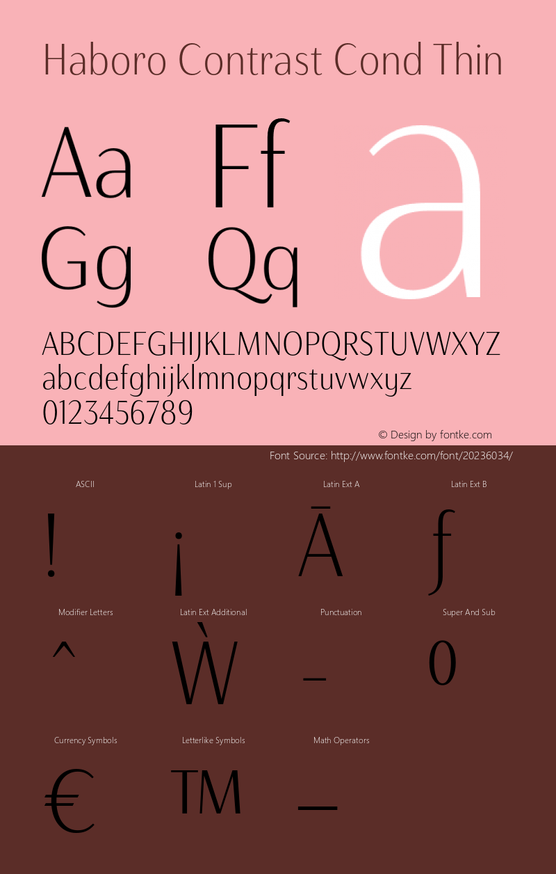 Haboro Contrast Cond Thin Version 1.000 Font Sample