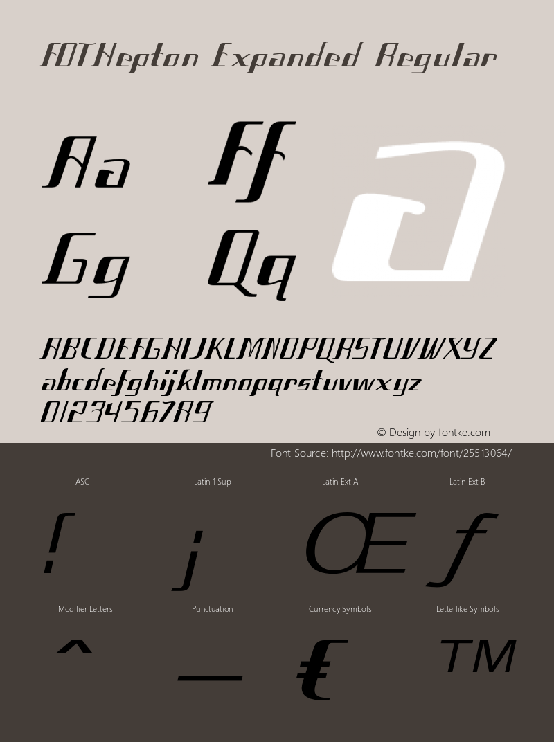 FOTHepton-ExpandedRegular Version 1.000 Font Sample