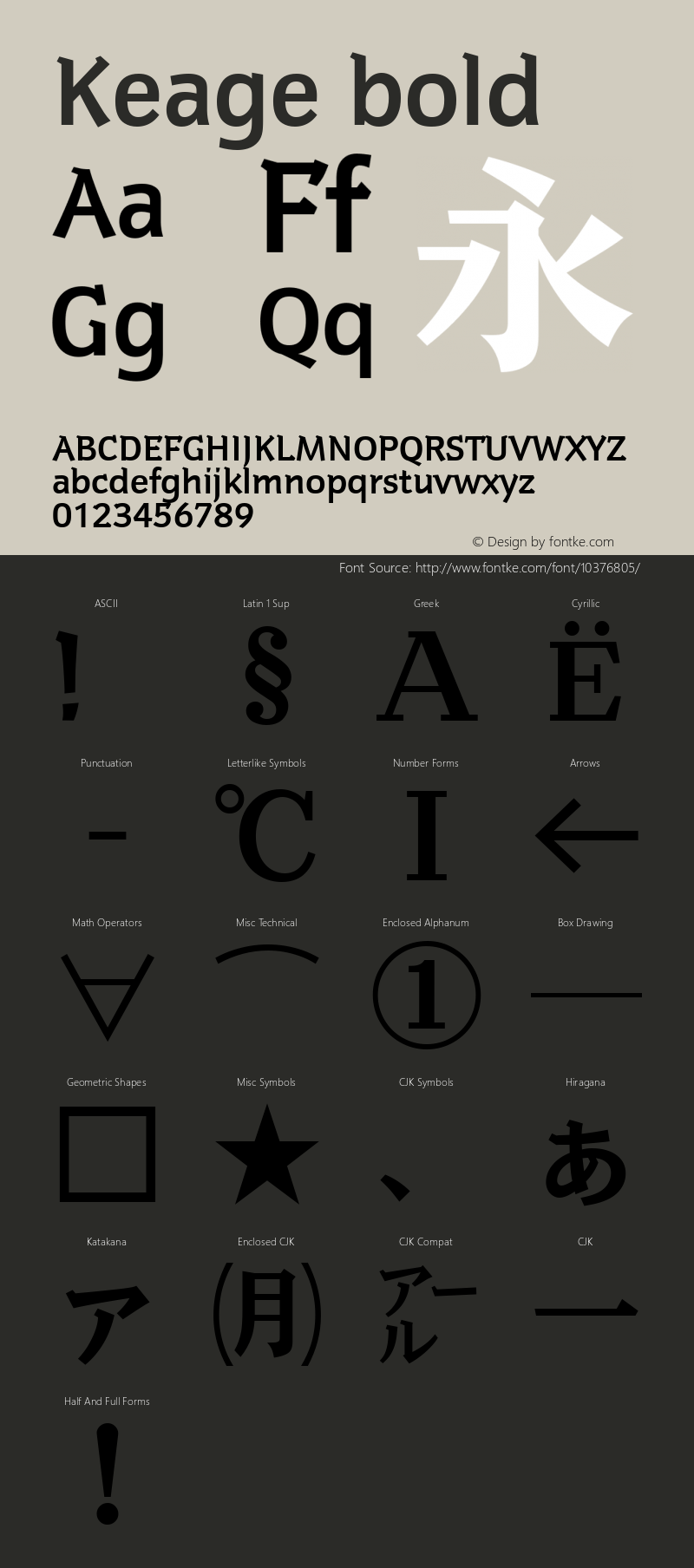 Keage bold 4.10 Font Sample