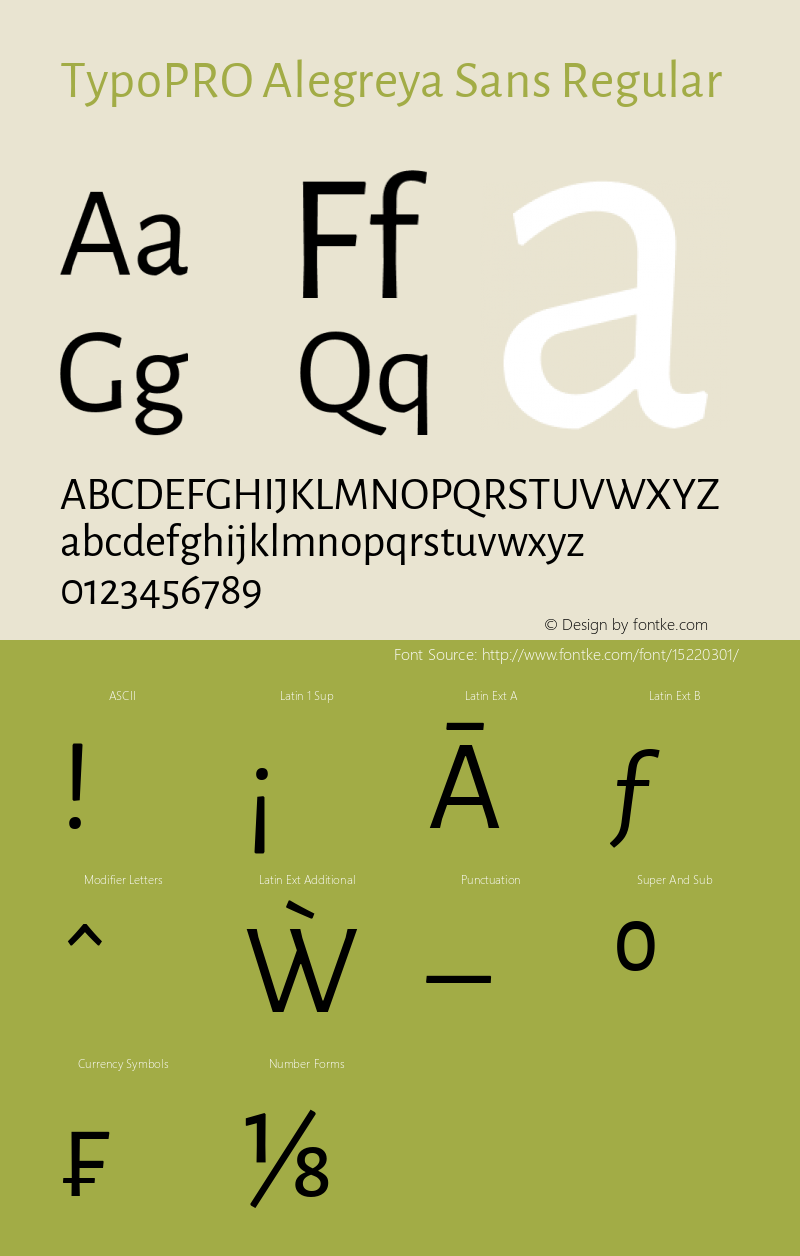 TypoPRO Alegreya Sans Regular Version 1.000;PS 001.000;hotconv 1.0.70;makeotf.lib2.5.58329 DEVELOPMENT Font Sample