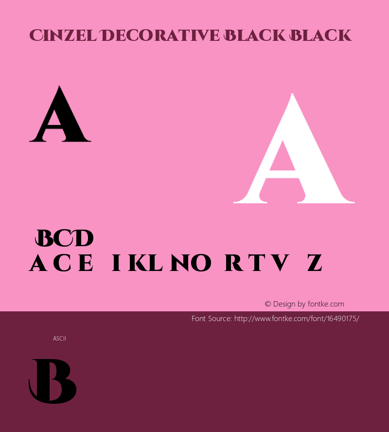 Cinzel Decorative Black Black Version 1.001;PS 001.001;hotconv 1.0.56;makeotf.lib2.0.21325 Font Sample