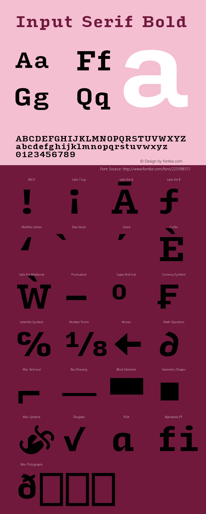 InputSerif Bold Version 0.000;PS 0.0;hotconv 1.0.72;makeotf.lib2.5.5900 Font Sample