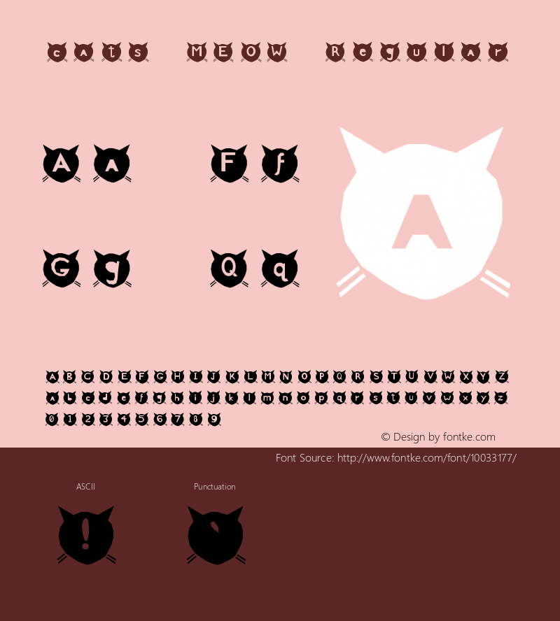 cats MEOW Regular Unknown Font Sample