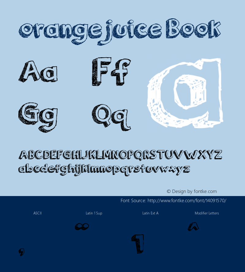 orange juice Book Version 1.000 Font Sample