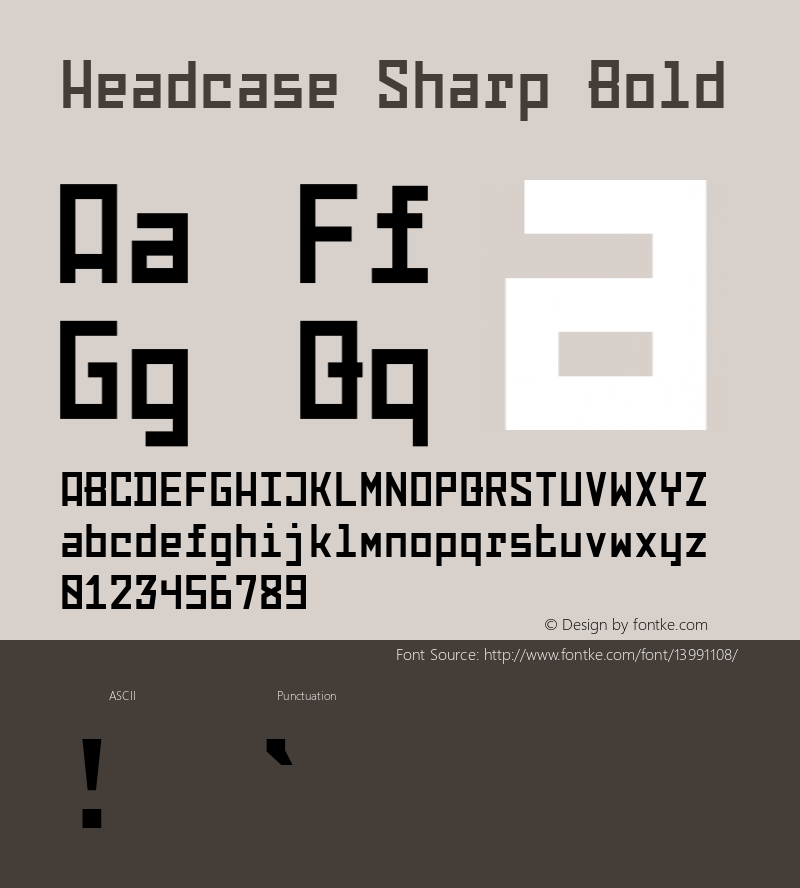 Headcase Sharp Bold Unknown Font Sample