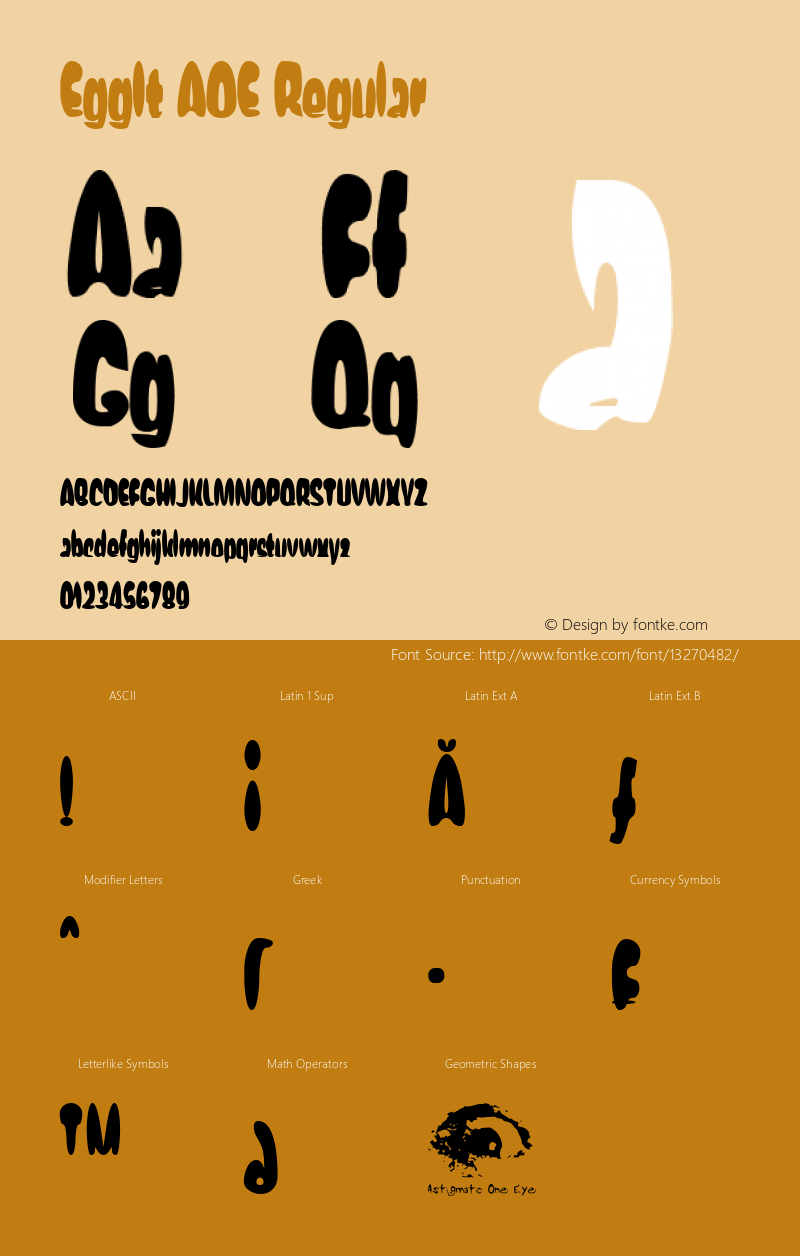 EggIt AOE Regular Macromedia Fontographer 4.1.2 8/8/99 Font Sample