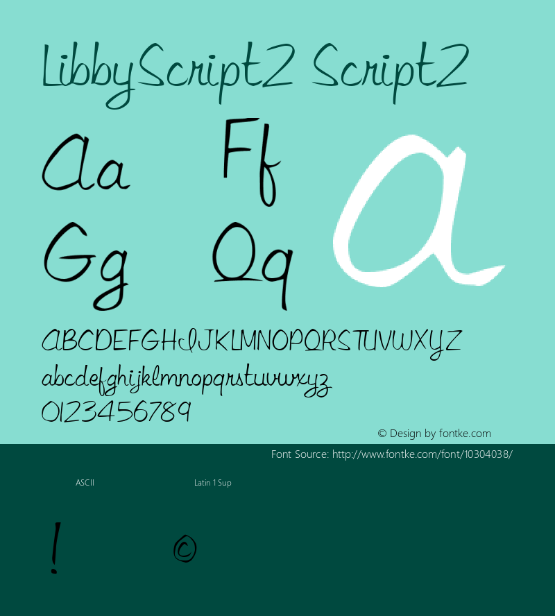 LibbyScript2 Script2 001.001 Font Sample