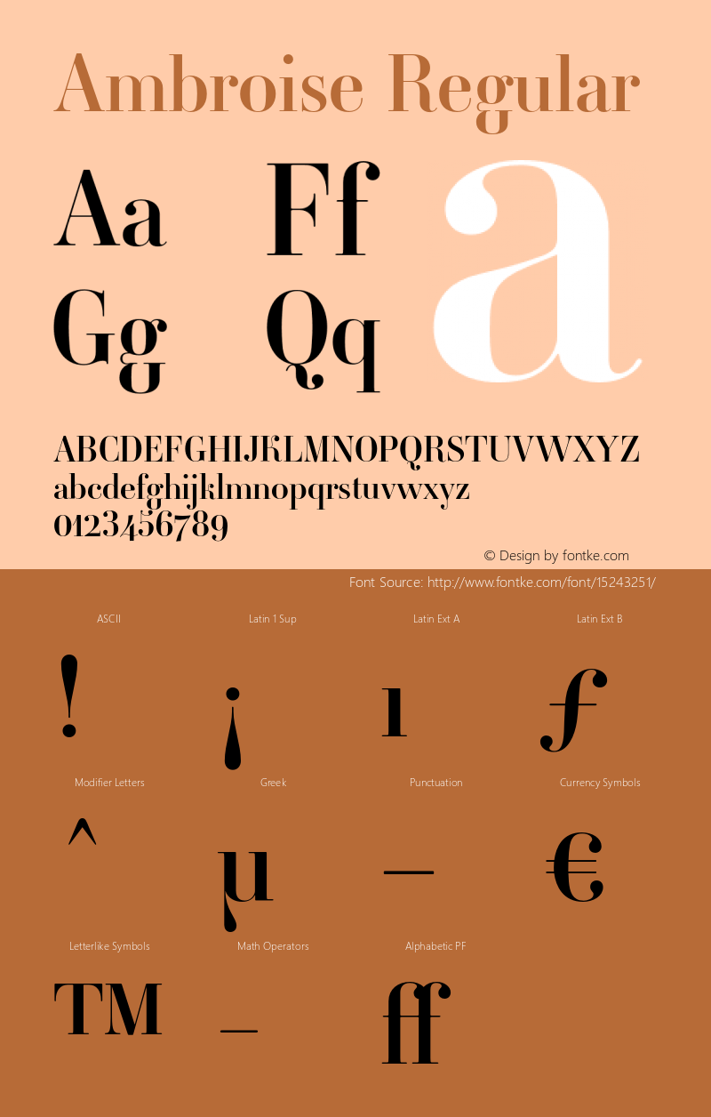 Ambroise Regular Version 001.000 Font Sample