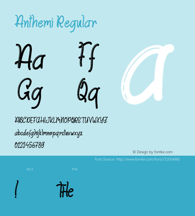 Anthemi Version 1.000 Font Sample