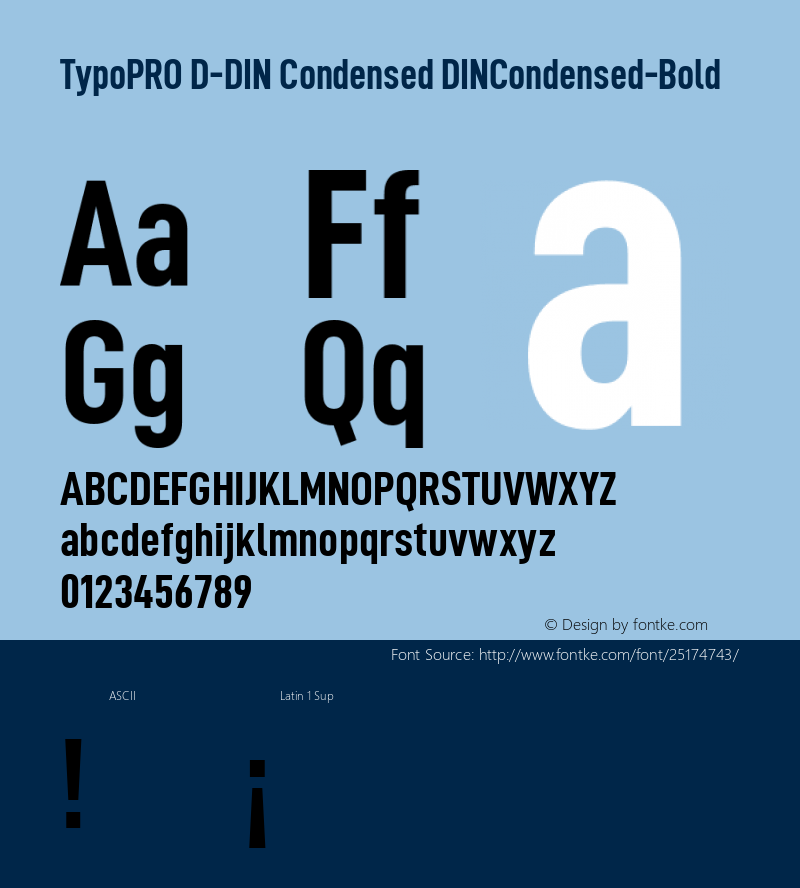 TypoPRO D-DIN Condensed Bold Version 1.10 Font Sample