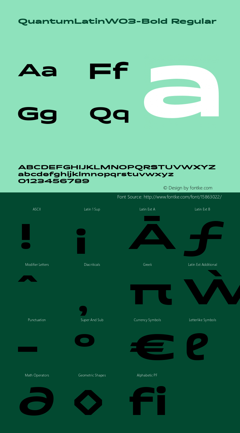 QuantumLatinW03-Bold Regular Version 1.00 Font Sample