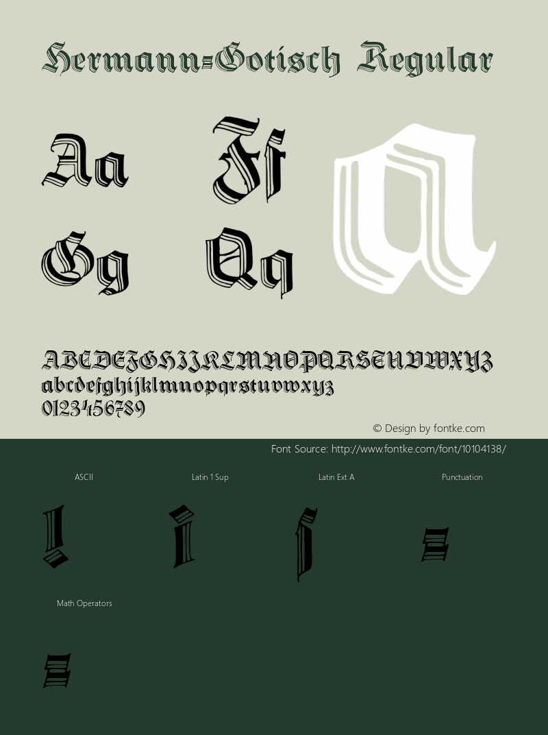 Hermann-Gotisch Regular Version 1.0; 2002; initial release Font Sample