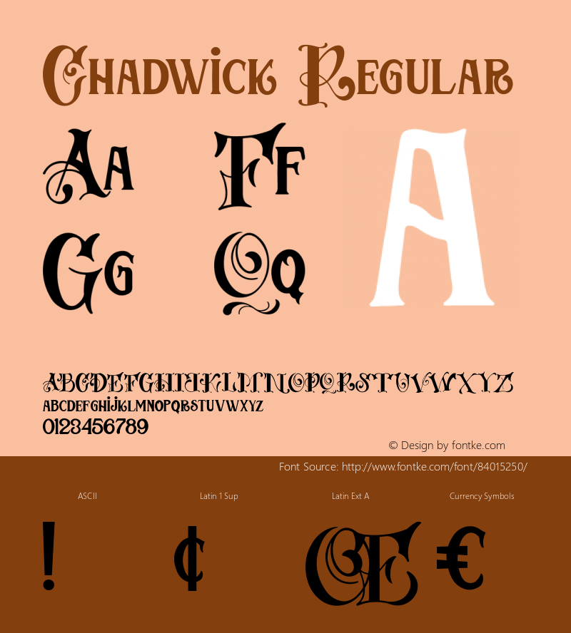 Chadwick Regular Version 1.000 Font Sample