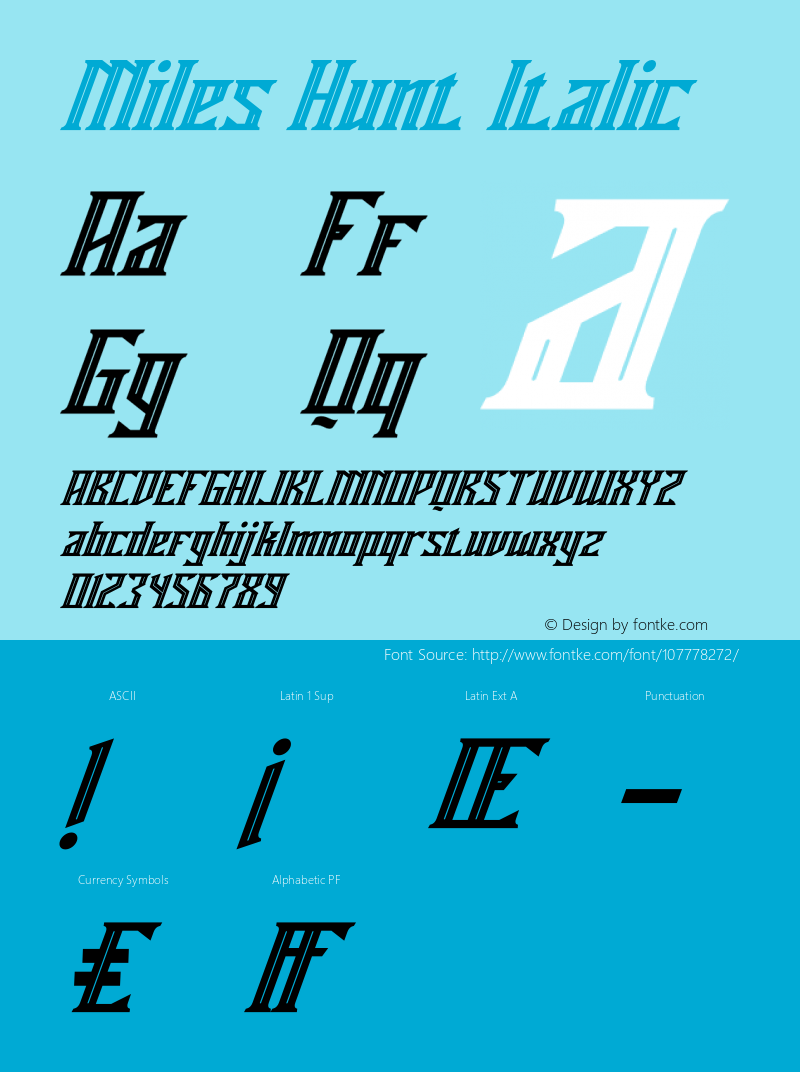Miles Hunt Italic Version 1.00;November 12, 2020;FontCreator 12.0.0.2563 64-bit Font Sample