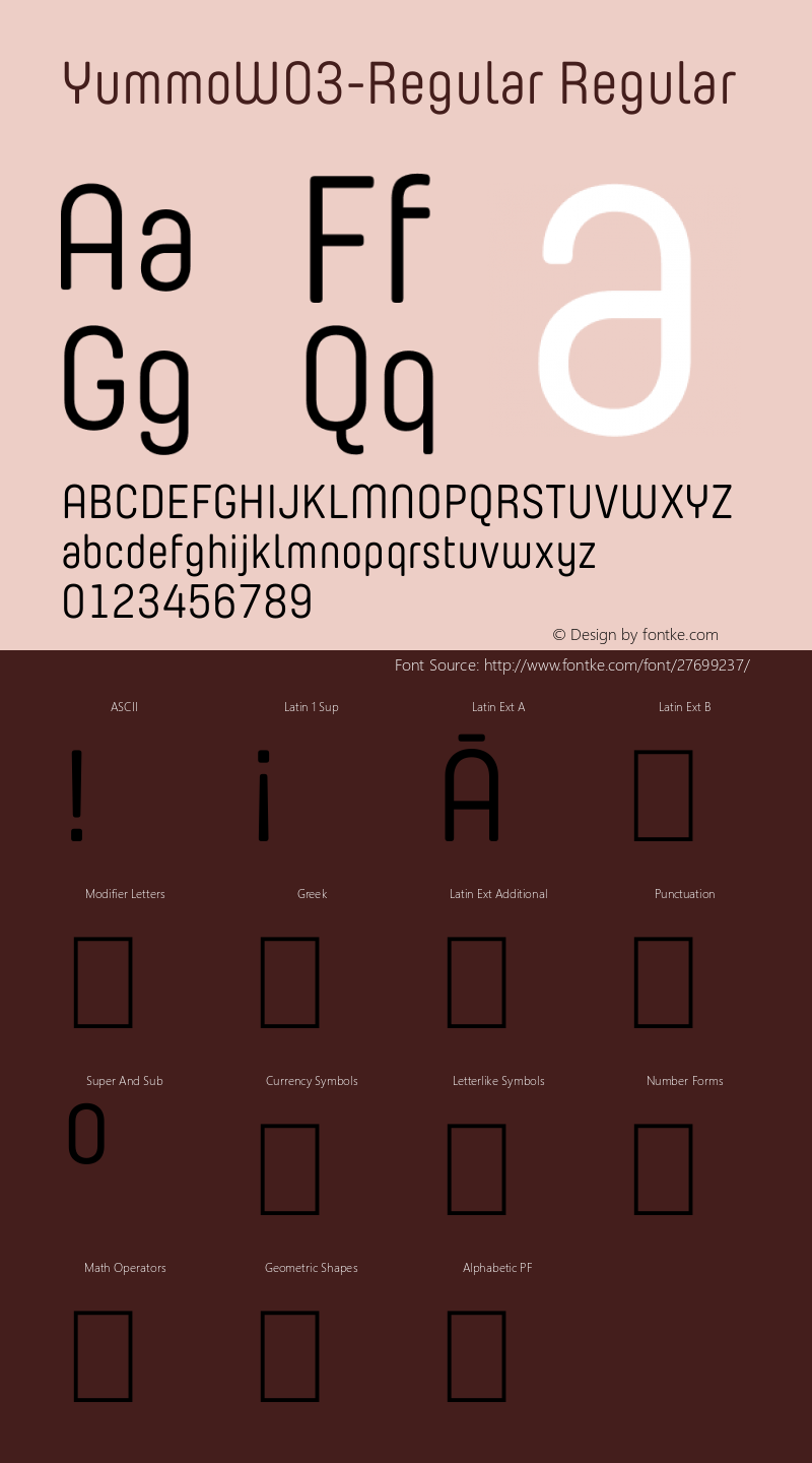 Yummo W03 Regular Version 1.00 Font Sample