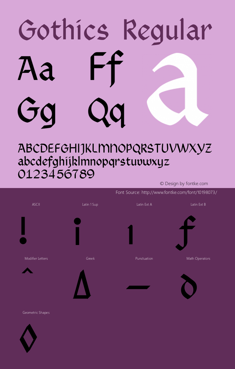 Gothics Regular 001.001 Font Sample