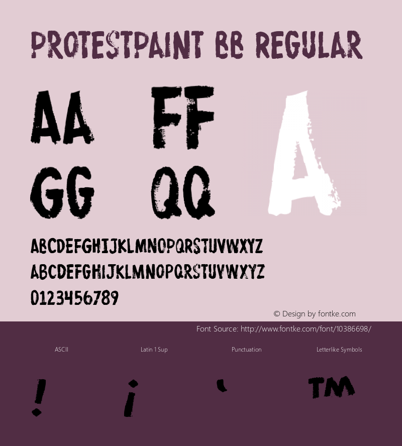 ProtestPaint BB Regular Version 1.000 Font Sample