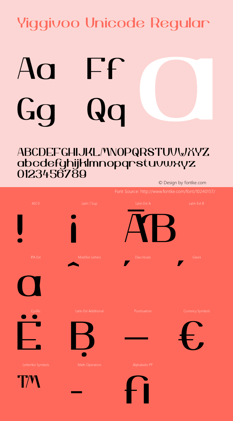 Yiggivoo Unicode Regular Version 1.004 2009 Font Sample