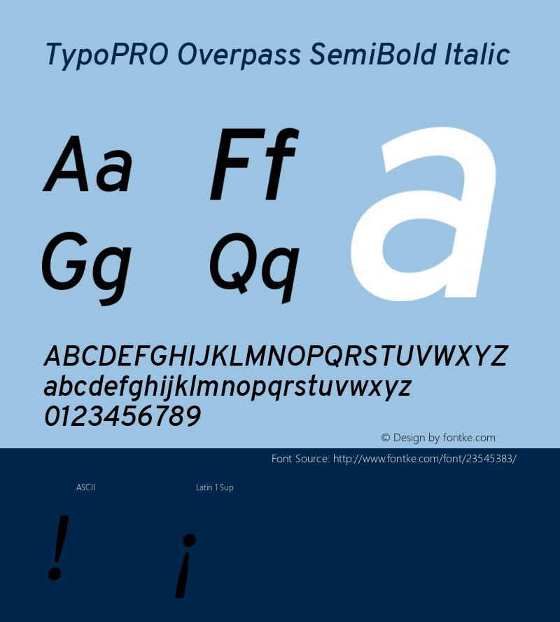 TypoPRO Overpass SemiBold Italic Version 3.000;DELV;Overpass Font Sample