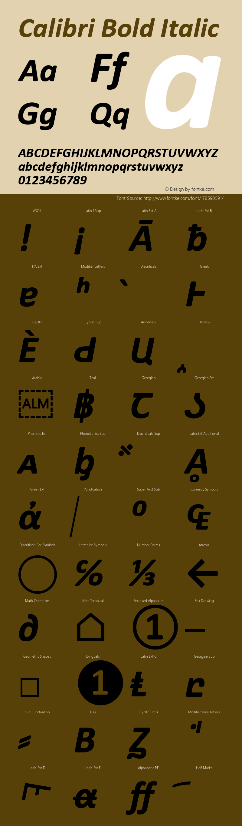 Calibri Bold Italic Version 6.23图片样张