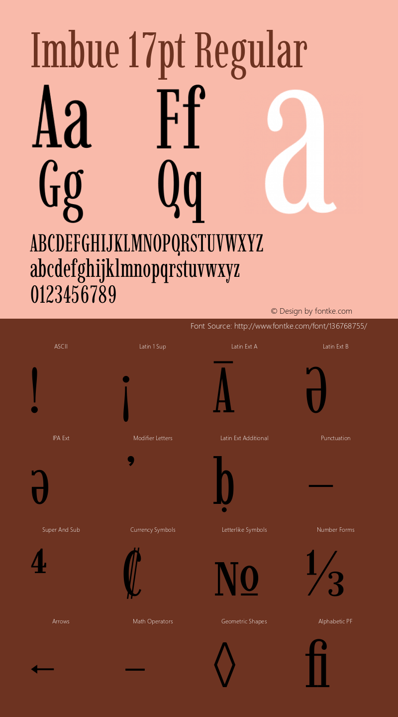 Imbue 17pt Regular Version 1.102 Font Sample