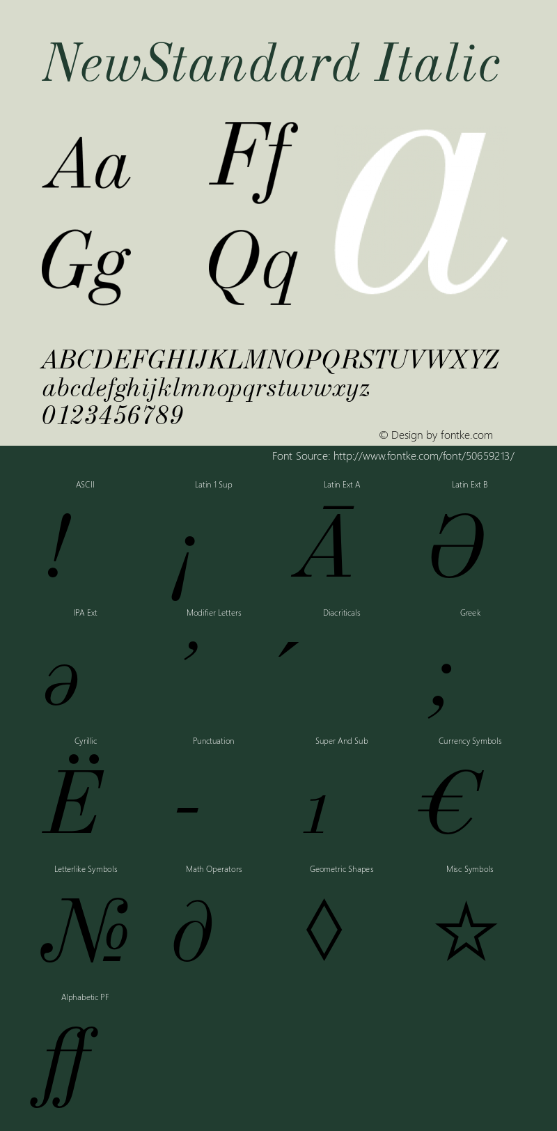 NewStandard Italic Version 1.000;PS 001.001;hotconv 1.0.38 Font Sample