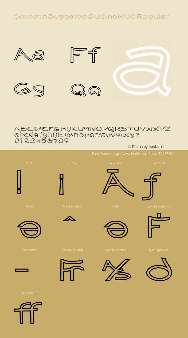 SmoothBuggalooOutlineW00 Regular Version 1.00 Font Sample