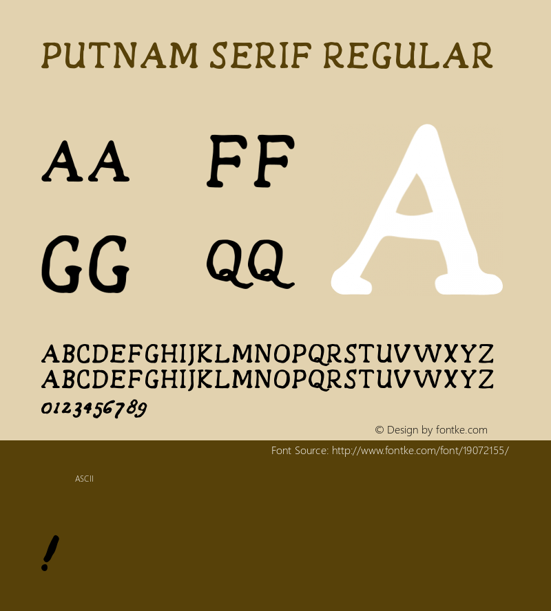 Putnam Serif Regular Version 1.000;PS 001.000;hotconv 1.0.88;makeotf.lib2.5.64775 Font Sample