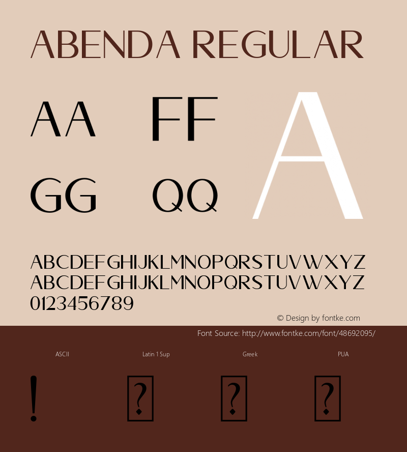 Abenda Version 1.00;February 15, 2019;FontCreator 11.5.0.2421 64-bit Font Sample