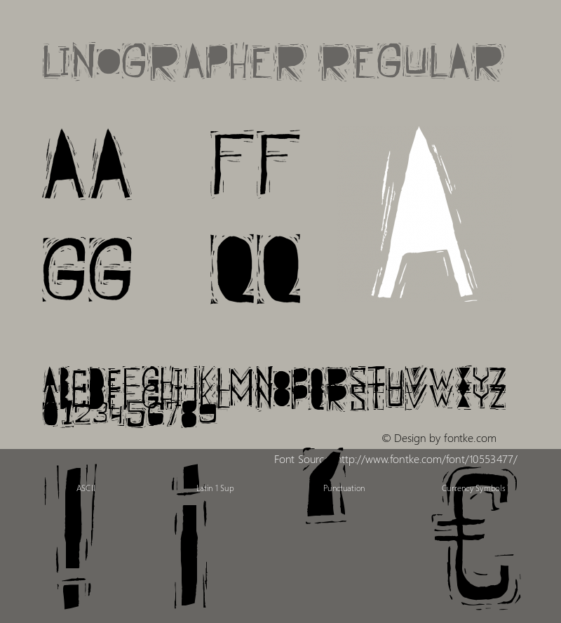 Linographer Regular Unknown Font Sample