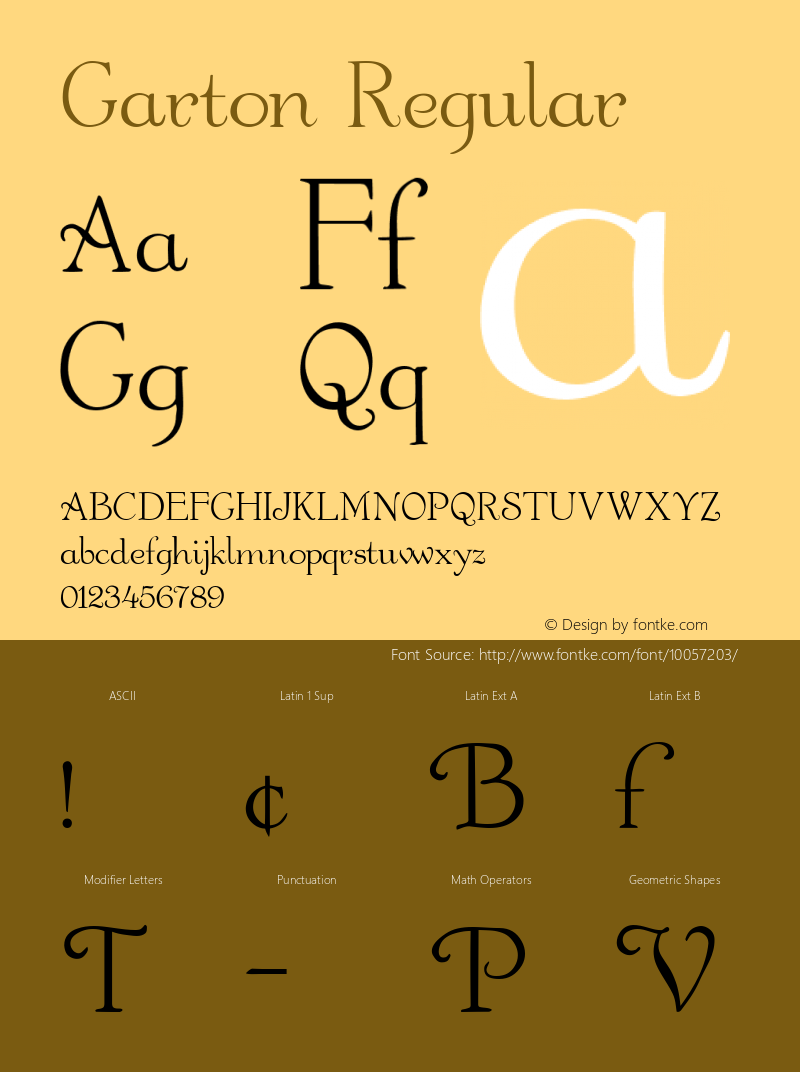 Garton Regular 001.000 Font Sample