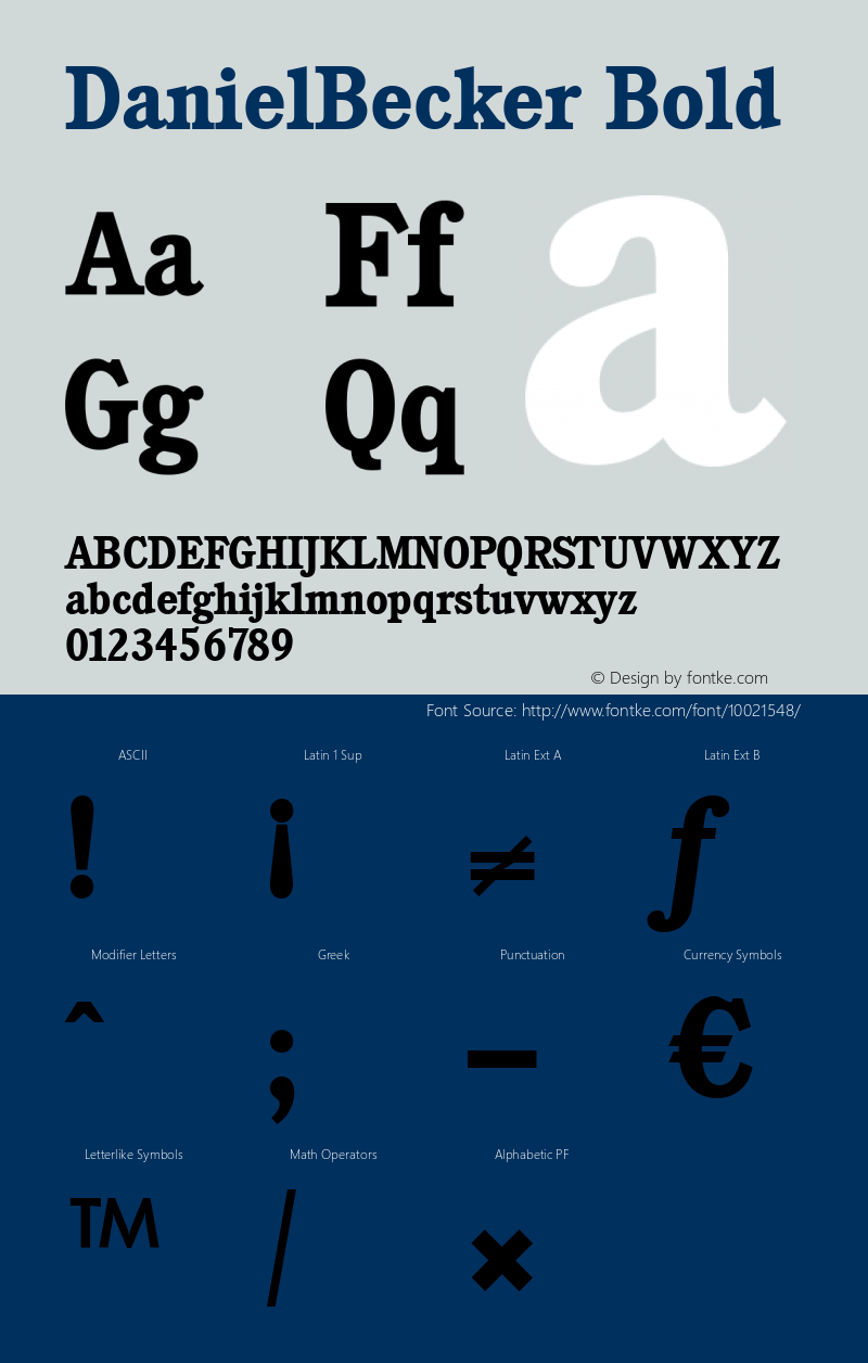 DanielBecker Bold 001.000 Font Sample