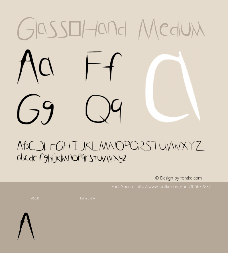 Glass_Hand Medium Version 001.000 Font Sample