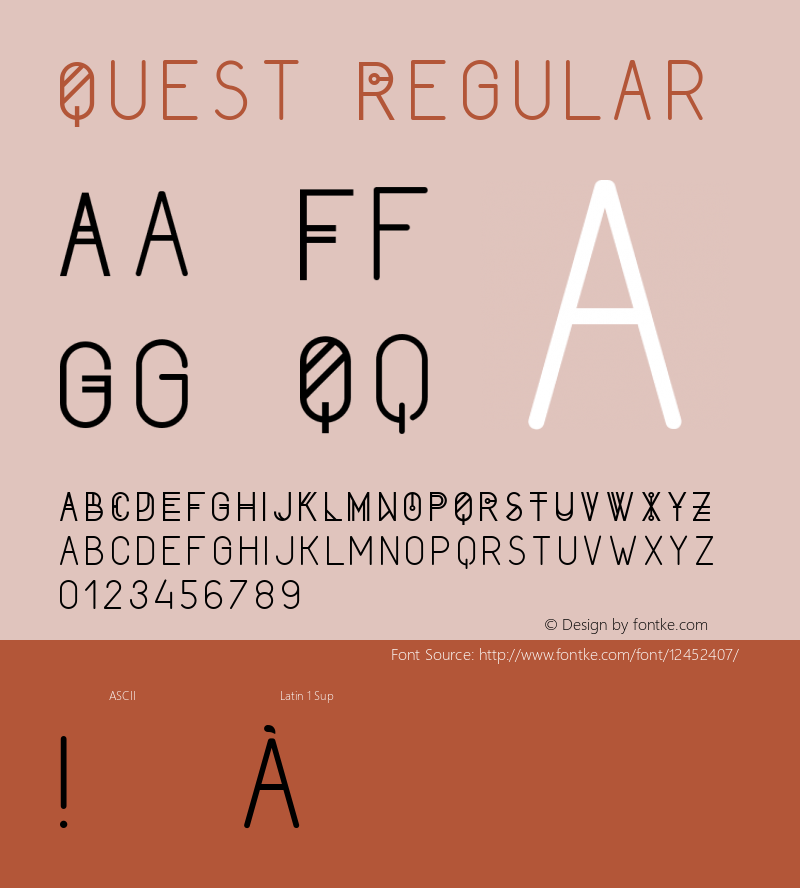 Quest Regular Version 1.000 Font Sample