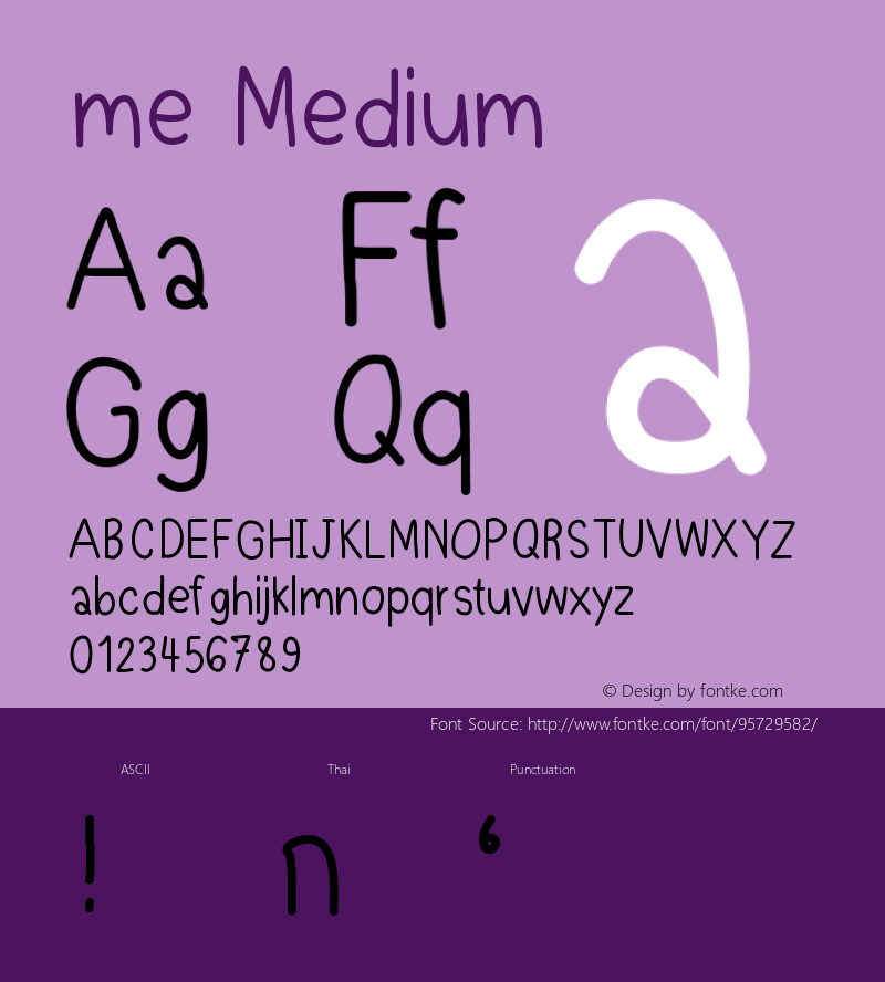 me Version 001.000 Font Sample