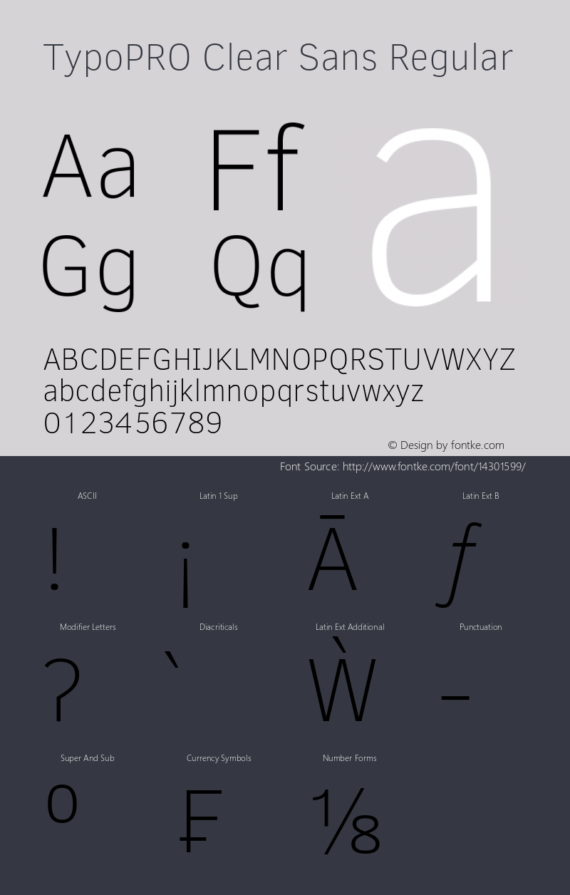 TypoPRO Clear Sans Regular Version 1.00 Font Sample