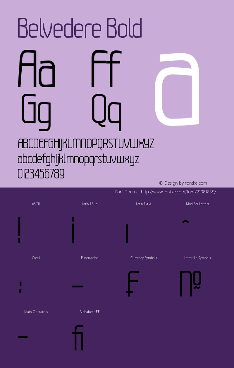 Belvedere Bold Version 1.00 September 13, 2014, initial release Font Sample