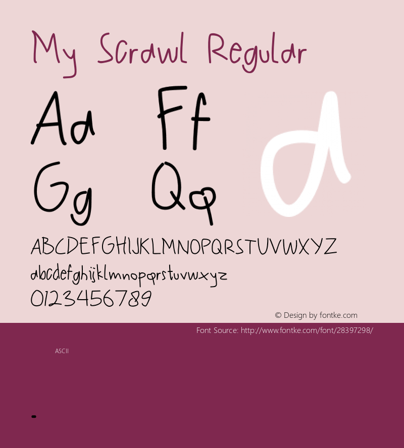 My Scrawl Version 1.0 Font Sample