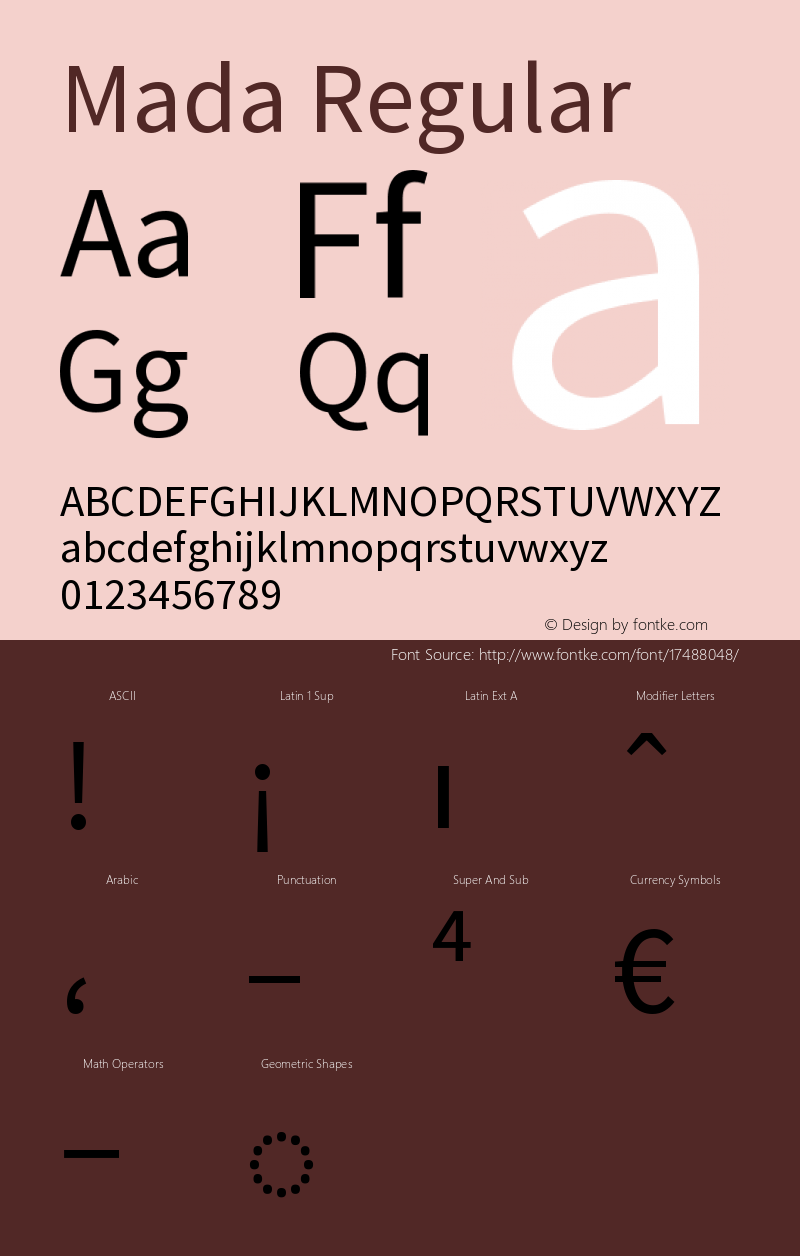 Mada Regular Version 1.002 Font Sample