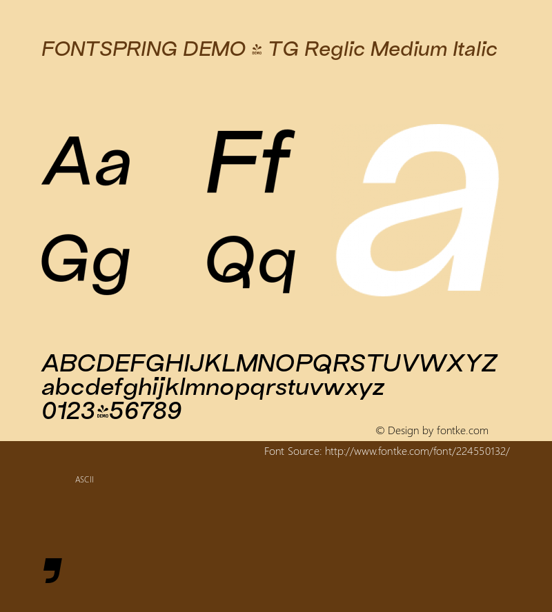 FSP DEMO - TG Reglic Medium Italic Version 2.000;FEAKit 1.0图片样张