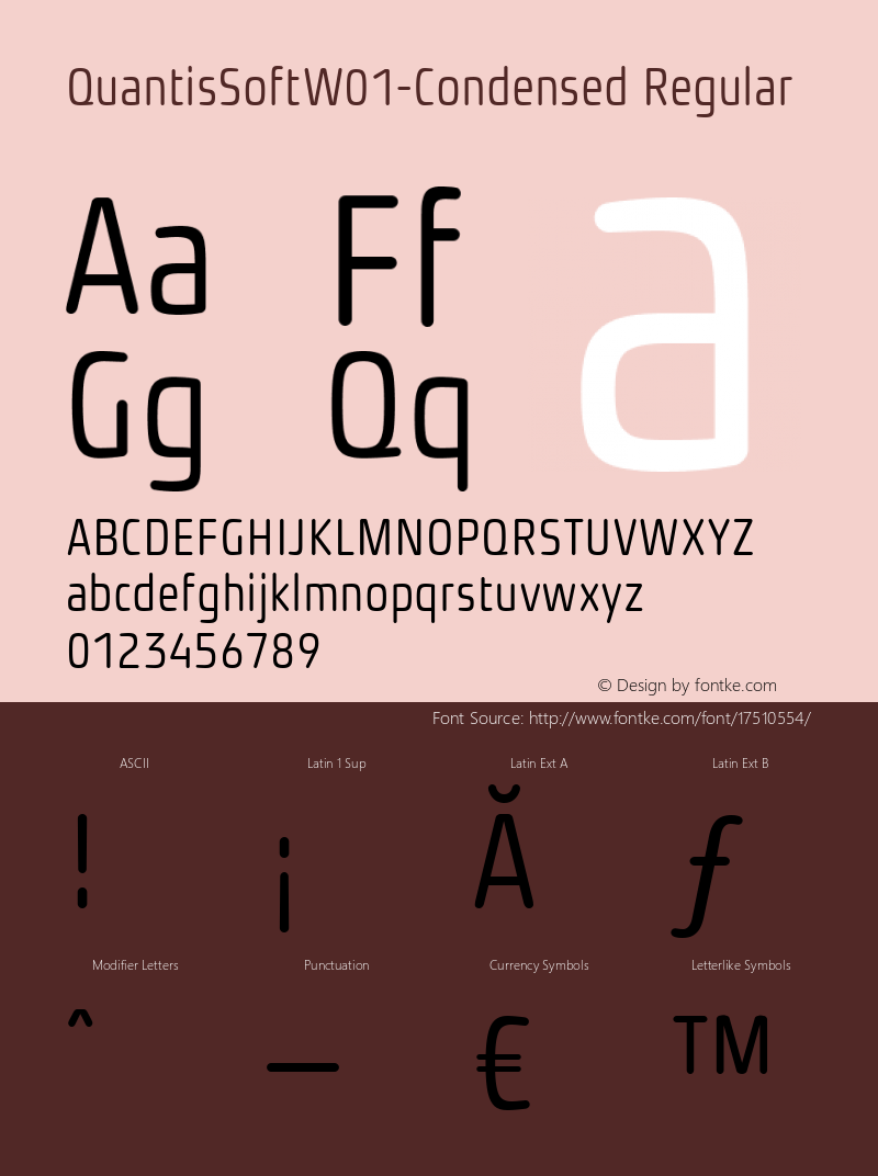 QuantisSoftW01-Condensed Regular Version 1.00 Font Sample