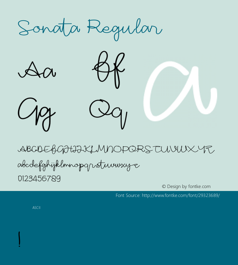 Sonata Version 001.000 Font Sample