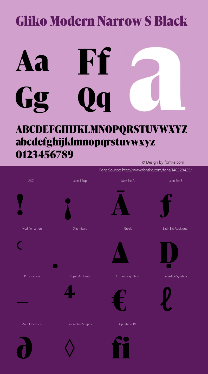 Gliko Modern Narrow S Black Version 2.000 | w-rip DC20200115 Font Sample